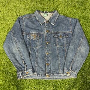 Vintage Y2K Big Dogs Denim Jean Jacket Embroidered Size XLarge Light Wash Biker